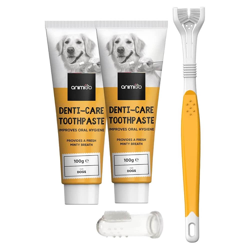 Animigo Denti-Care-kit til hunde med tandpasta og børste