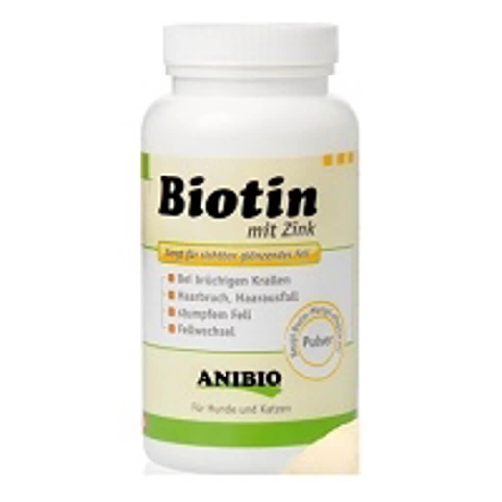 Pose med Anibio Biotin med Zink pulver, 220 g