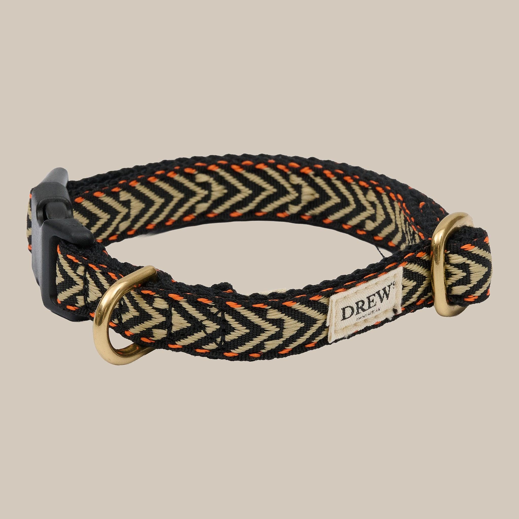 Bright Orange blødt og justerbart hundehalsbånd fra Drewsdogwear.dk