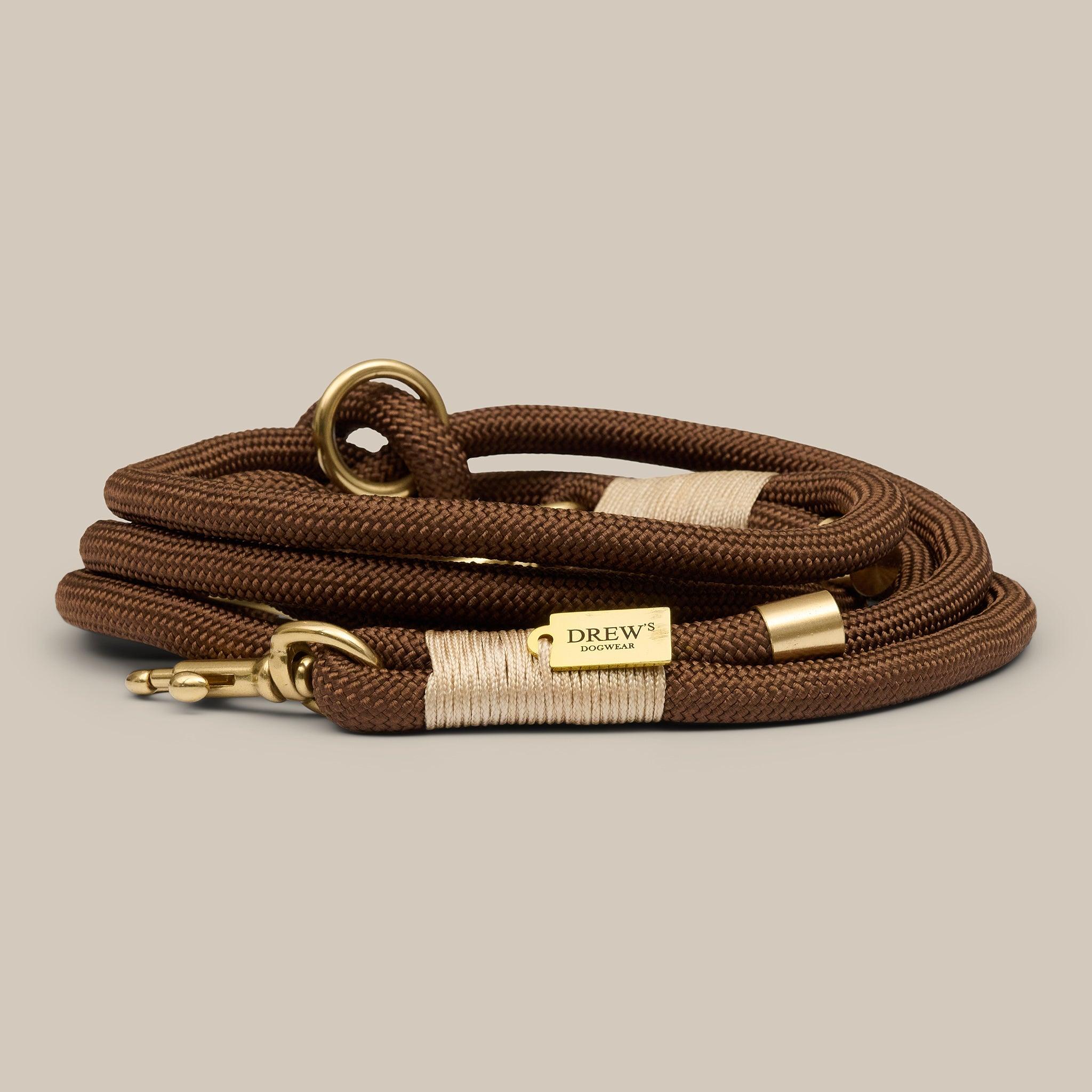 Espresso Brown justerbar rebsnor fra Drews Dogwear