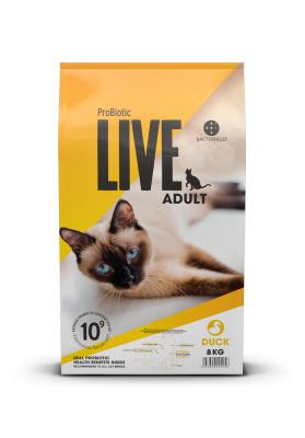 Pose med ProBiotic LIVE Adult kattefoder med and på 2 kilo