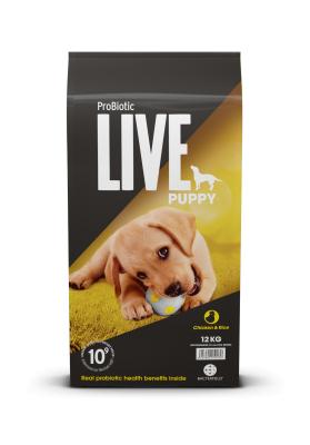 Pose med ProBiotic LIVE Puppy hvalpefoder med kylling og ris på 12 kilo