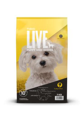 Pose med ProBiotic LIVE Puppy MINI hvalpefoder til små racer på 7 kilo