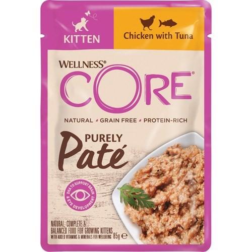 Æske med Core Purely Paté Kitten Tuna vådfoder til killinger