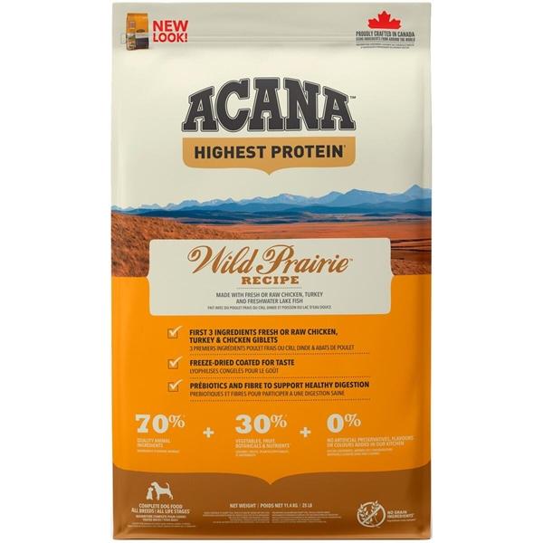Pose med Acana Wild Prairie Recipe hundefoder på 6 kilo