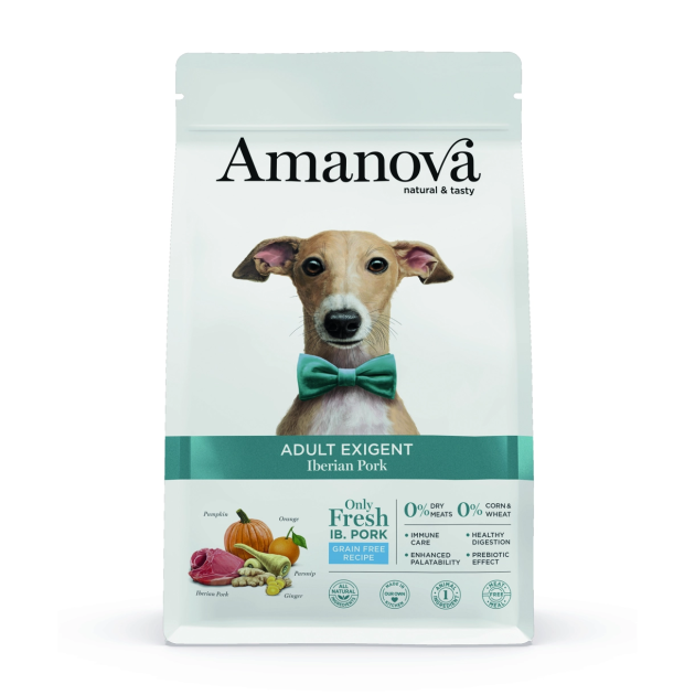 Pose med Amanova Iberico Gris kornfrit hundefoder på 10 kilo