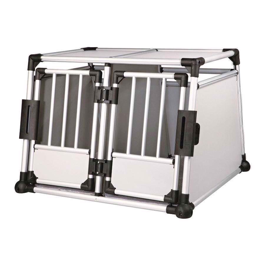 Trixie dobbelt transportbur i aluminium med to adskilte rum